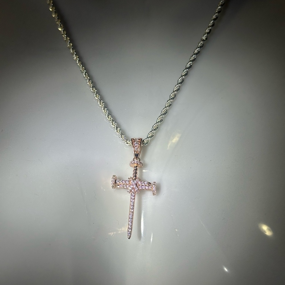 Moissanite Nail Cross